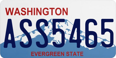 WA license plate ASS5465