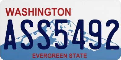 WA license plate ASS5492