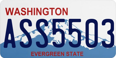 WA license plate ASS5503