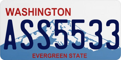 WA license plate ASS5533