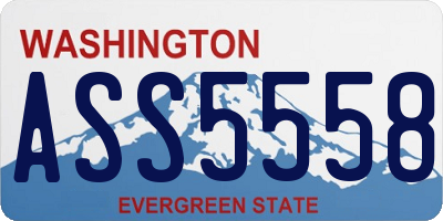 WA license plate ASS5558