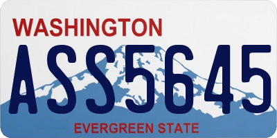 WA license plate ASS5645