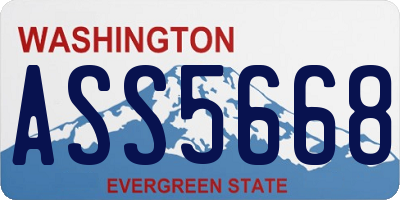 WA license plate ASS5668