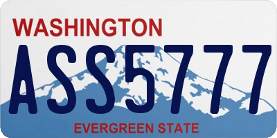 WA license plate ASS5777