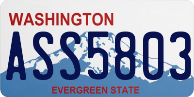 WA license plate ASS5803