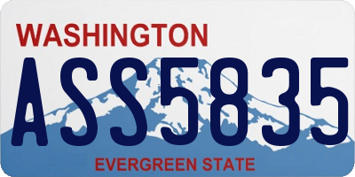 WA license plate ASS5835