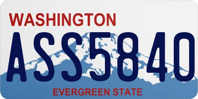 WA license plate ASS5840