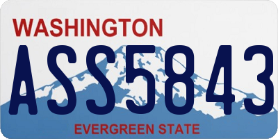 WA license plate ASS5843