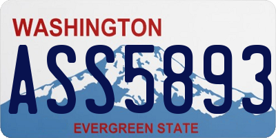WA license plate ASS5893