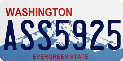 WA license plate ASS5925