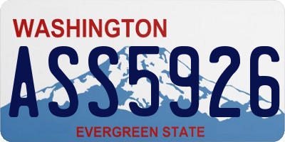 WA license plate ASS5926