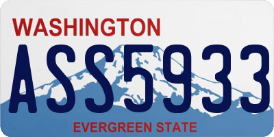WA license plate ASS5933