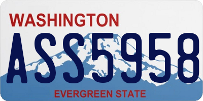 WA license plate ASS5958