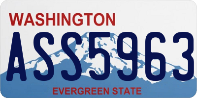 WA license plate ASS5963
