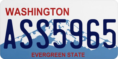 WA license plate ASS5965