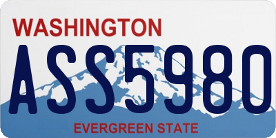 WA license plate ASS5980