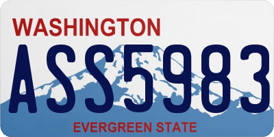 WA license plate ASS5983