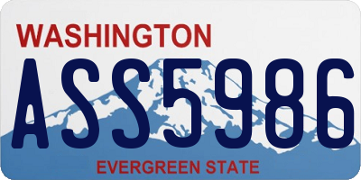 WA license plate ASS5986