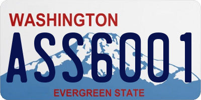 WA license plate ASS6001