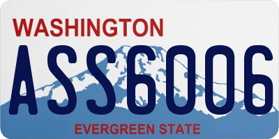 WA license plate ASS6006