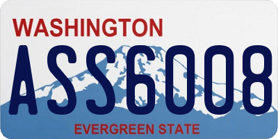WA license plate ASS6008