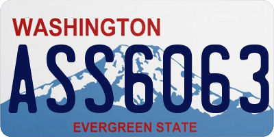 WA license plate ASS6063
