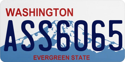 WA license plate ASS6065