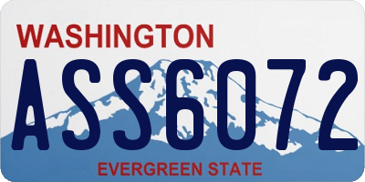WA license plate ASS6072