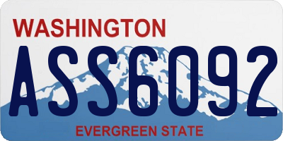 WA license plate ASS6092