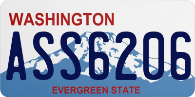 WA license plate ASS6206
