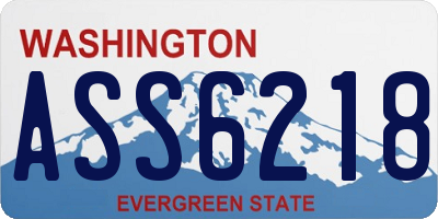 WA license plate ASS6218