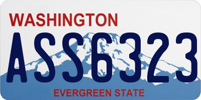 WA license plate ASS6323