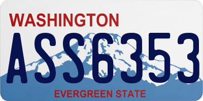 WA license plate ASS6353
