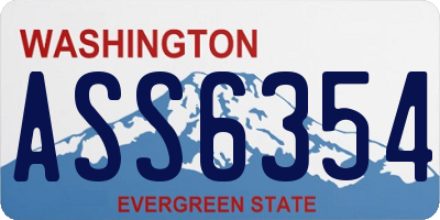 WA license plate ASS6354