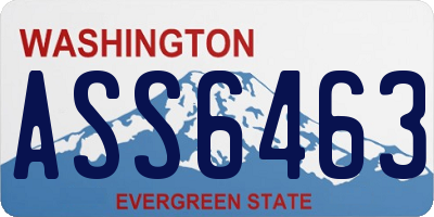 WA license plate ASS6463