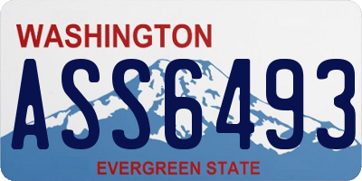 WA license plate ASS6493