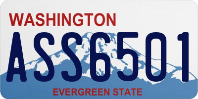 WA license plate ASS6501