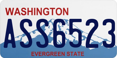 WA license plate ASS6523