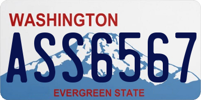 WA license plate ASS6567