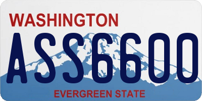 WA license plate ASS6600