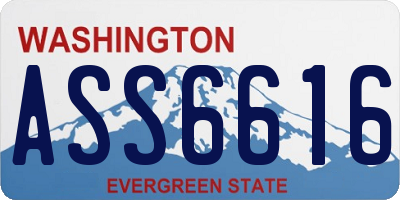 WA license plate ASS6616