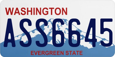 WA license plate ASS6645