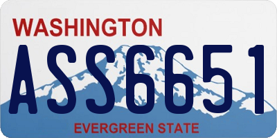 WA license plate ASS6651