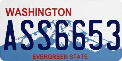 WA license plate ASS6653