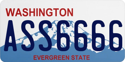 WA license plate ASS6666