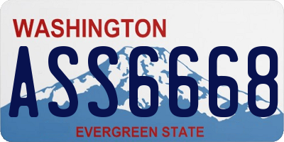 WA license plate ASS6668