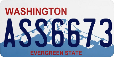 WA license plate ASS6673