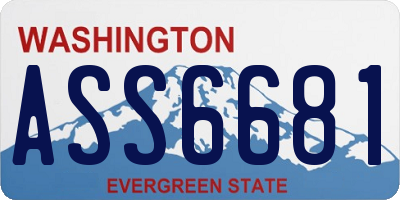 WA license plate ASS6681