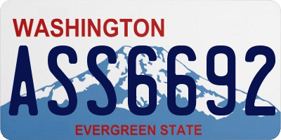 WA license plate ASS6692