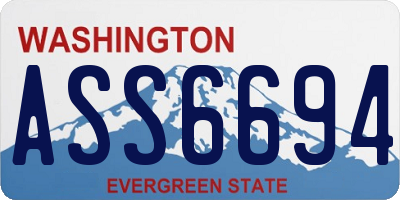 WA license plate ASS6694